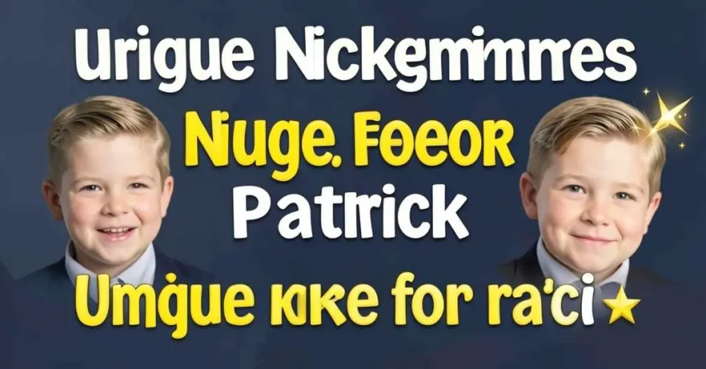 Unique Nicknames for Patrick 